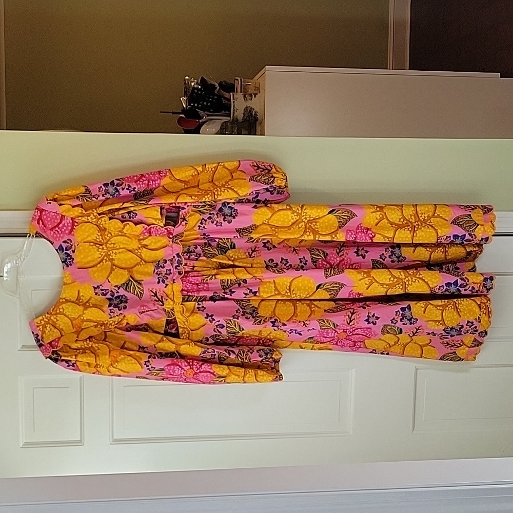 Yellow Pink Floral Maxi Dress